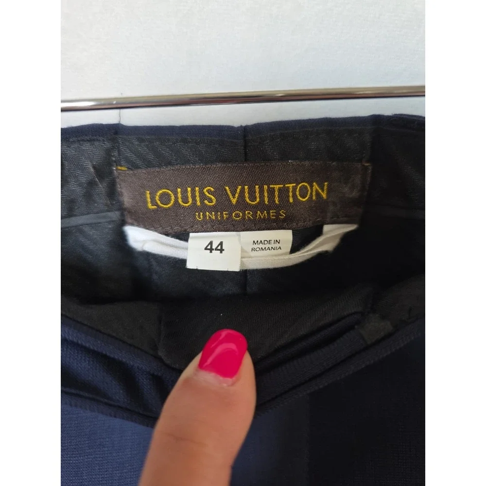 Louis Vuitton Rare Uniforms Mens Navy Slim HEMMED Trousers Size EU 44/US 28